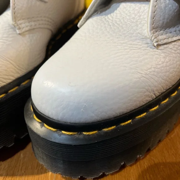 White Doc Martens Platform Boots with Heart Buckles size 6 - Picture 6 of 6
